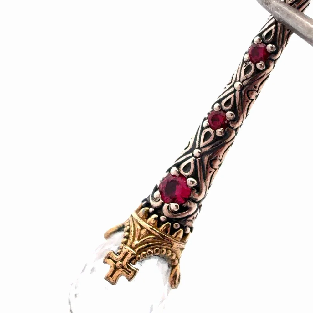 Konstantino 925 Sterling Silver 18K Yellow Gold Gemstone Drop Earrings